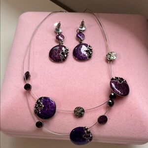 Elegant Purple Jewelry Set. EUC.